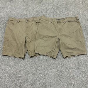 Lot of 2 Duluth Trading Co Flex Ballroom Khaki Shorts 42
